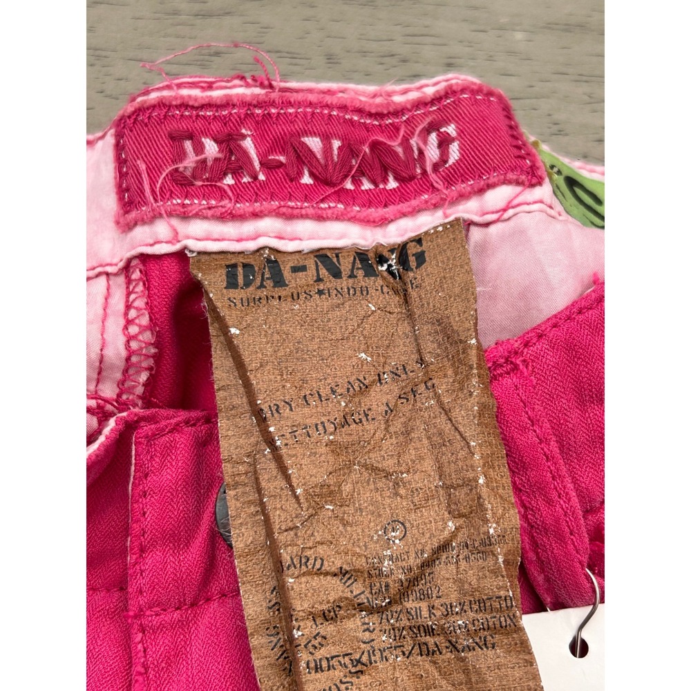 Da-Nang Surplus Vintage Girls Capri Cargo Pants Fuschia Pink Embroidered XS NWT - Picture 10 of 10
